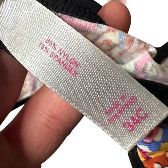 VICTORIA’S SECRET PINK Collection Balconette Bra floral print satin Size 34C - Picture 4 of 7